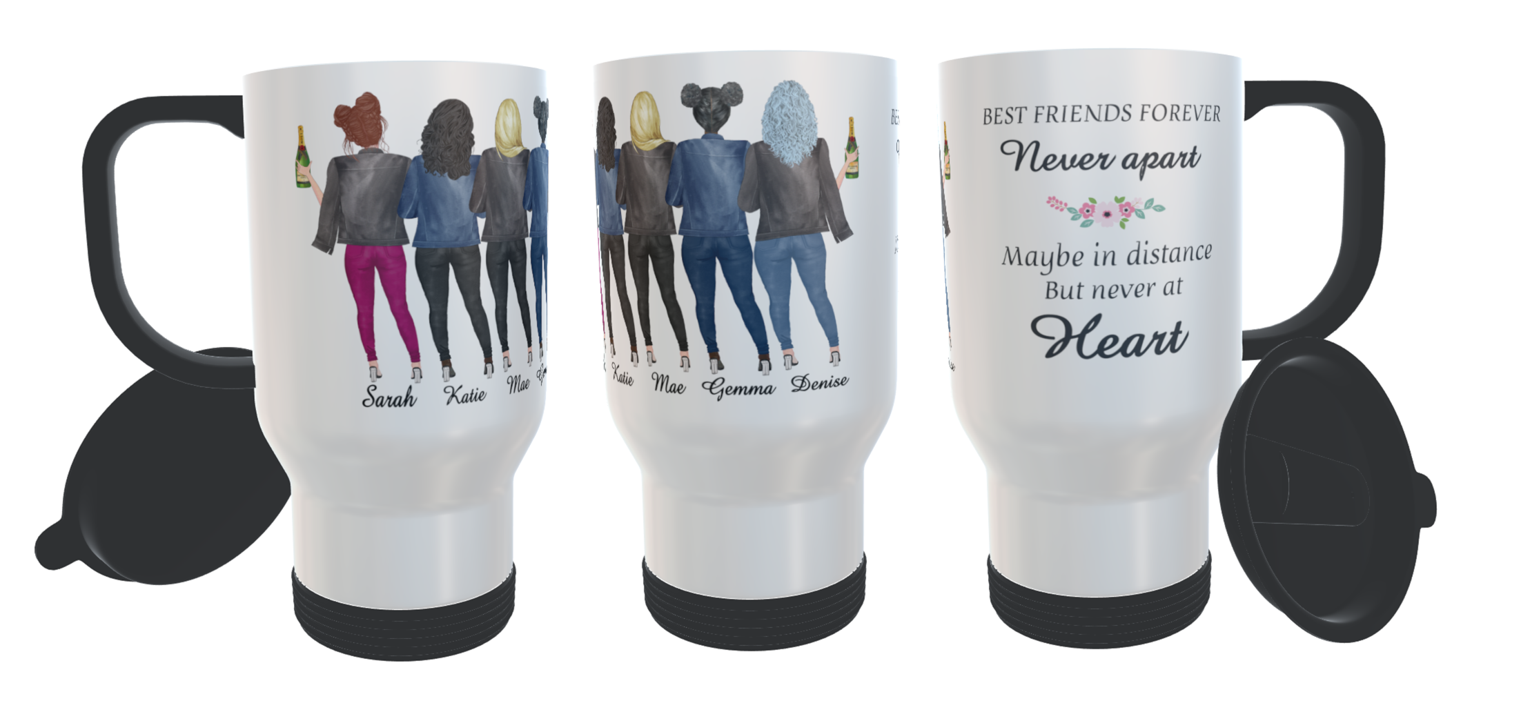 5 Best Friends Forever Travel Mug, Custom Friends Travel Mug